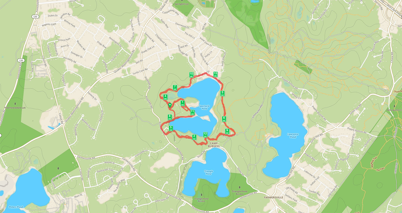 Cape Cod Trail Race and Half Marathon Looping the Pond