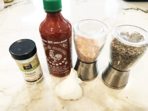 BBQ Sriracha Shrimp Ingredients